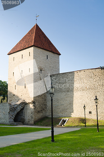 Image of Park at medieval towers of Tallinn