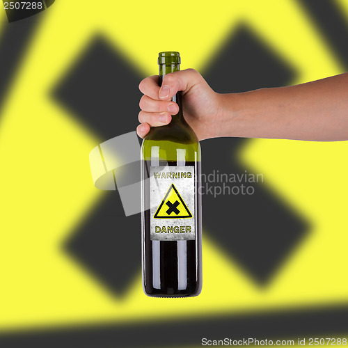 Image of Hand holding a bottle