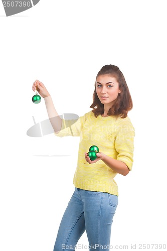 Image of Woman with Christmas ball