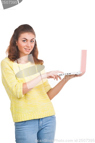 Image of Young girl with laptop