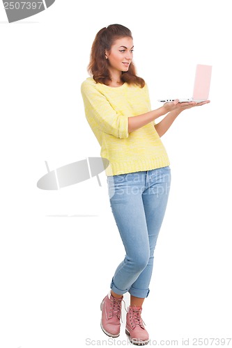 Image of Young girl with laptop