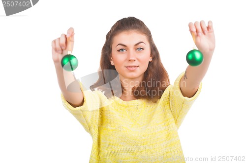 Image of Woman with Christmas ball