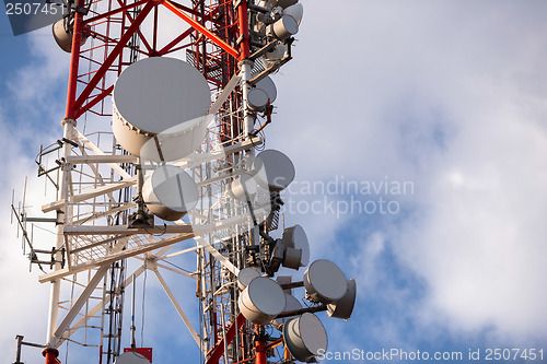 Image of Large Communication tower against sky