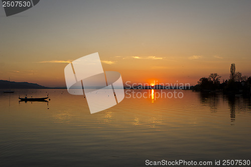 Image of sea, sunset