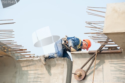 Image of process of bridge construction