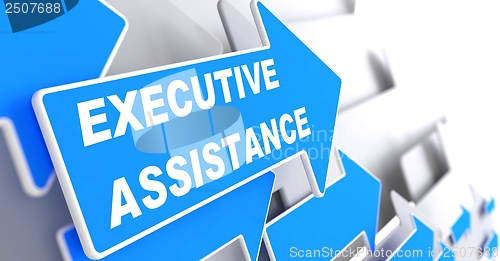 Image of Executive Assistance on Blue Arrow.