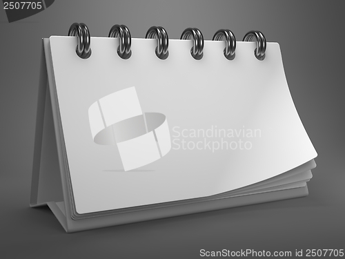 Image of White Blank Desktop Calendar.