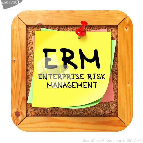 Image of ERM. Yellow Sticker on Bulletin.
