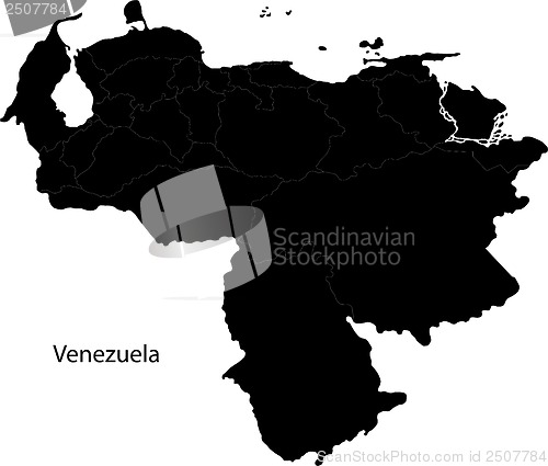 Image of Black Venezuela map