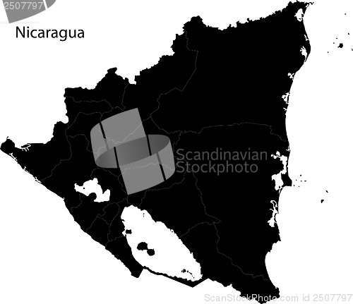 Image of Black Nicaragua map