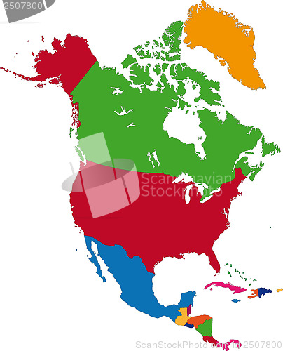 Image of Colorful North America map