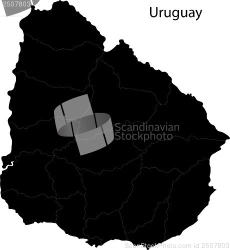 Image of Black Uruguay map