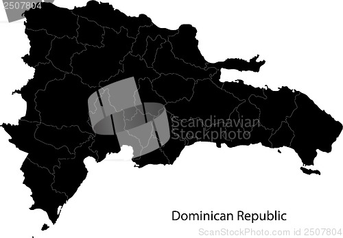 Image of Black Dominican Republic map