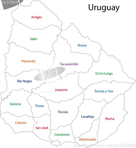 Image of Contour Uruguay map