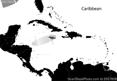 Image of Black Caribbean map