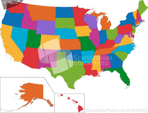 Image of Colorful USA map