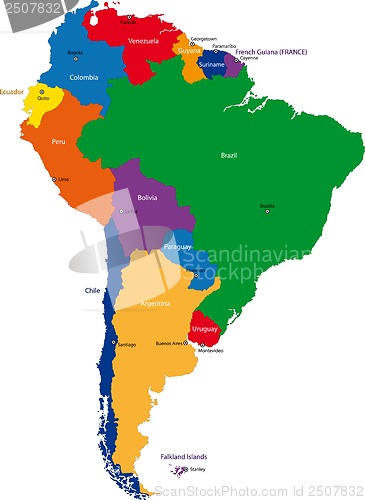 Image of South America map