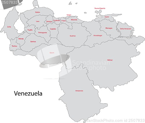 Image of Grey Venezuela map
