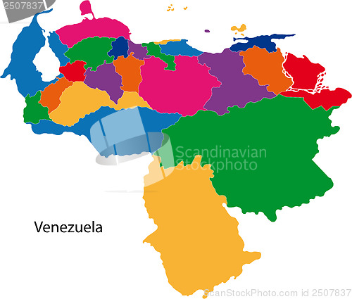 Image of Colorful Venezuela map