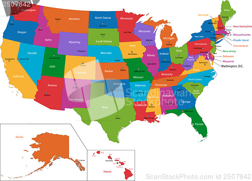 Image of Colorful USA map