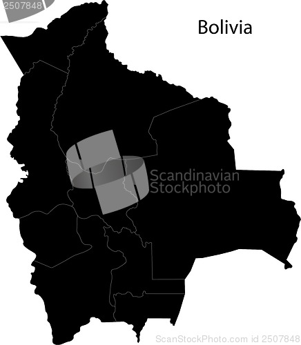 Image of Black Bolivia map