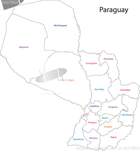 Image of Contour Paraguay map