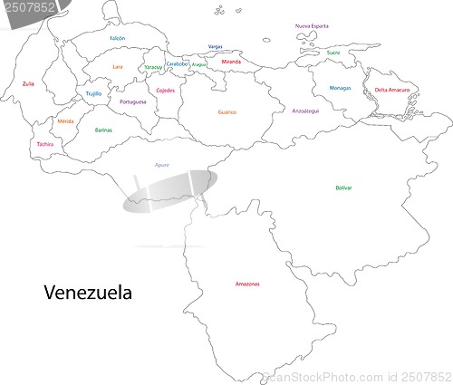 Image of Contour Venezuela map