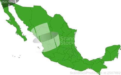 Image of Green Mexico map