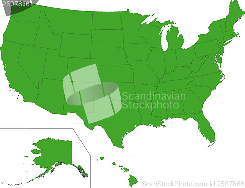 Image of Green USA map