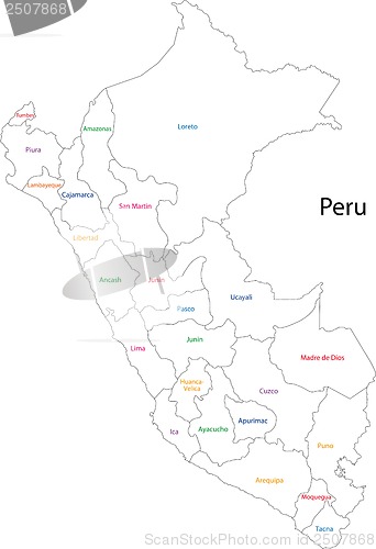 Image of Contour Peru map