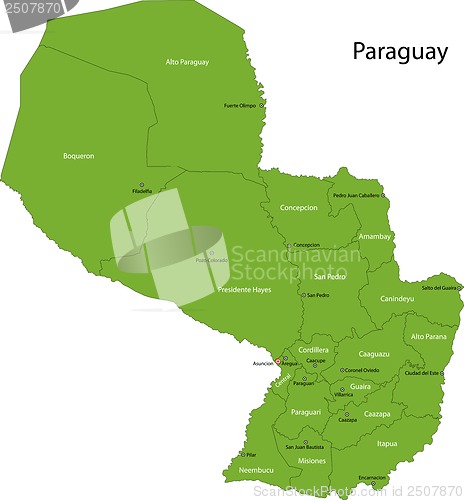 Image of Green Paraguay map