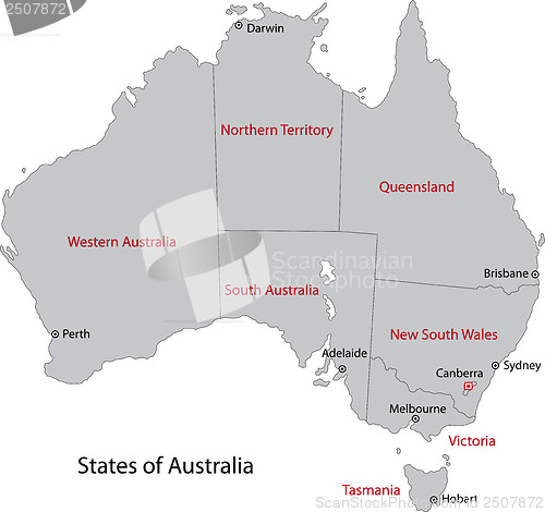 Image of Gray Australia map