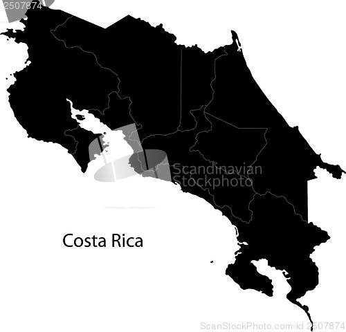 Image of Black Costa Rica map