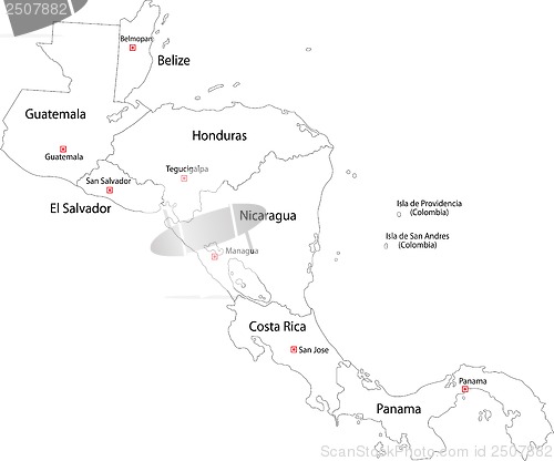 Image of Contour Central America map