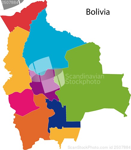 Image of Colorful Bolivia map