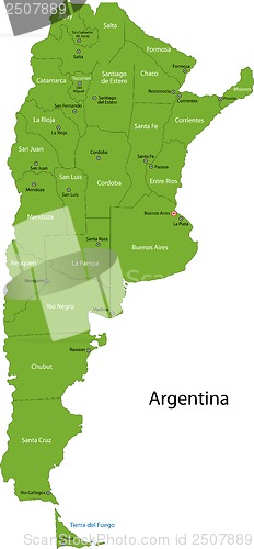 Image of Green Argentina map