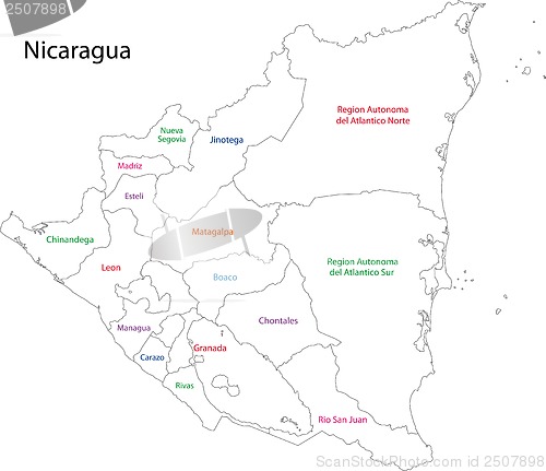 Image of Outline Nicaragua map