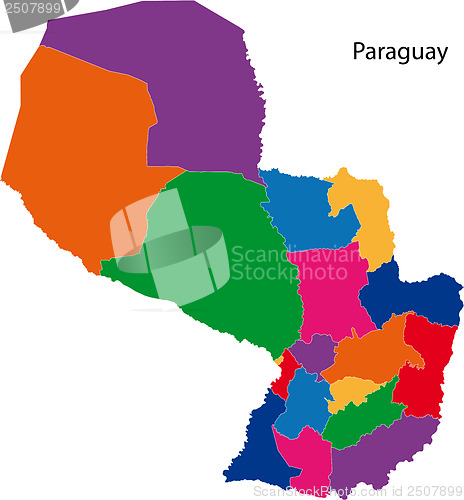 Image of Colorful Paraguay map