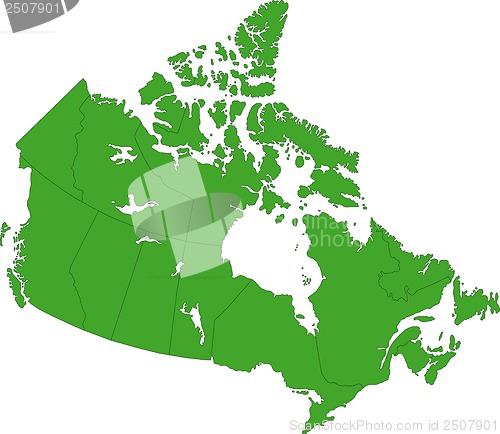 Image of Green Canada map