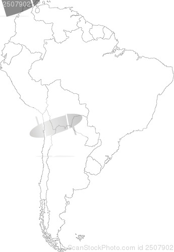 Image of Contour South America map