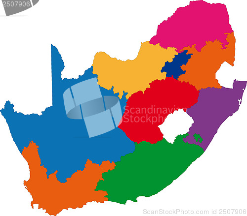 Image of Colorful South Africa map