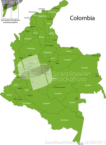 Image of Green Colombia map