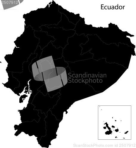 Image of Black Ecuador map