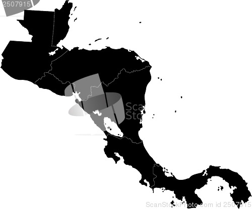 Image of Black Central America map