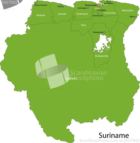 Image of Green Suriname map