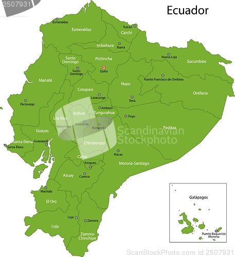 Image of Green Ecuador map