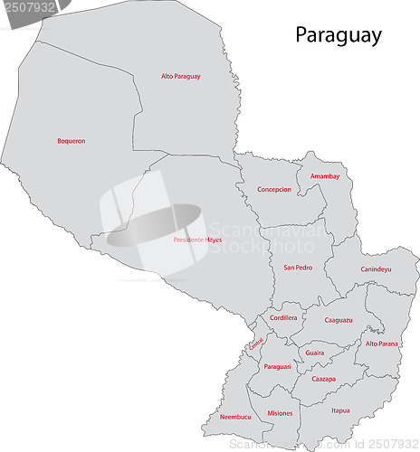 Image of Gray Paraguay map