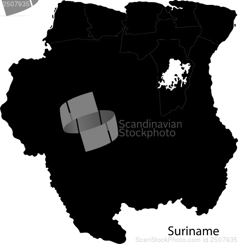 Image of Black Suriname map