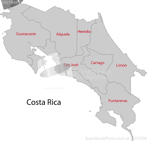 Image of Grey Costa Rica map