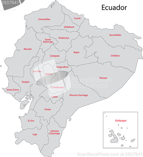 Image of Grey Ecuador map